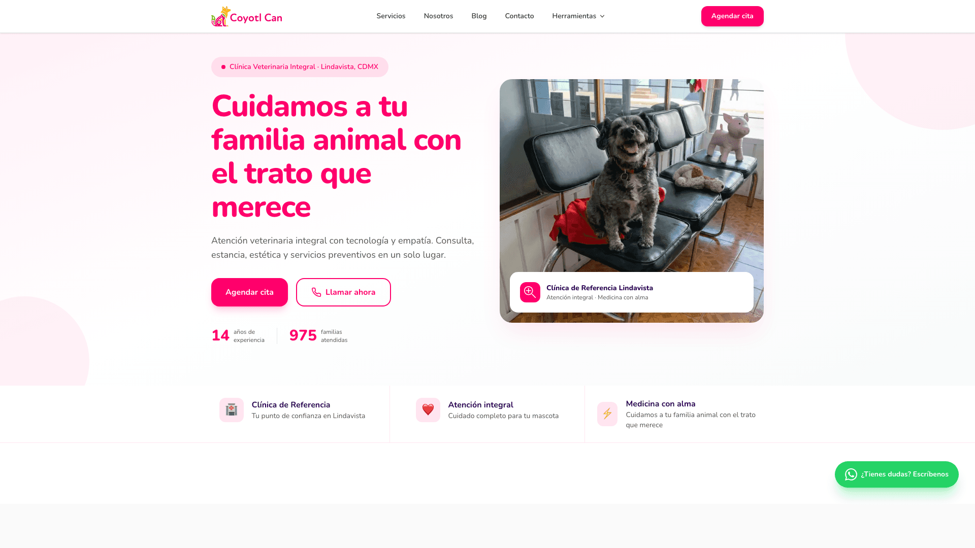 Coyotl Can — Clínica veterinaria integral en Lindavista, CDMX. Caso de Nebugrama.